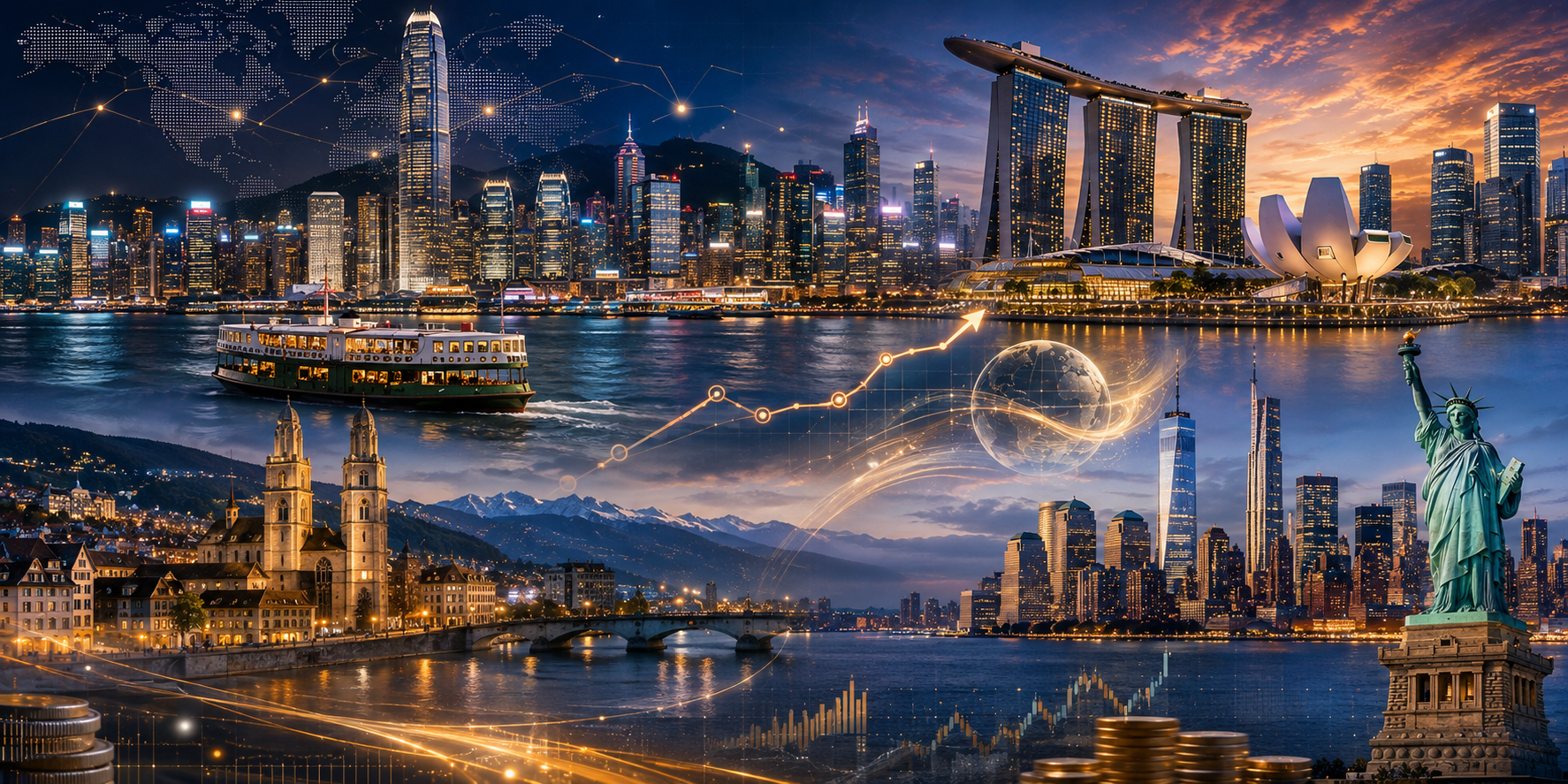 Daftar Kota Termahal hingga Rupiah Dekati Rp17.900 per USD menampilkan Hong Kong, Singapore, Zurich, New York